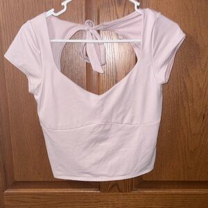 Gilly Hicks Blush Pink Tie-Back Crop Top